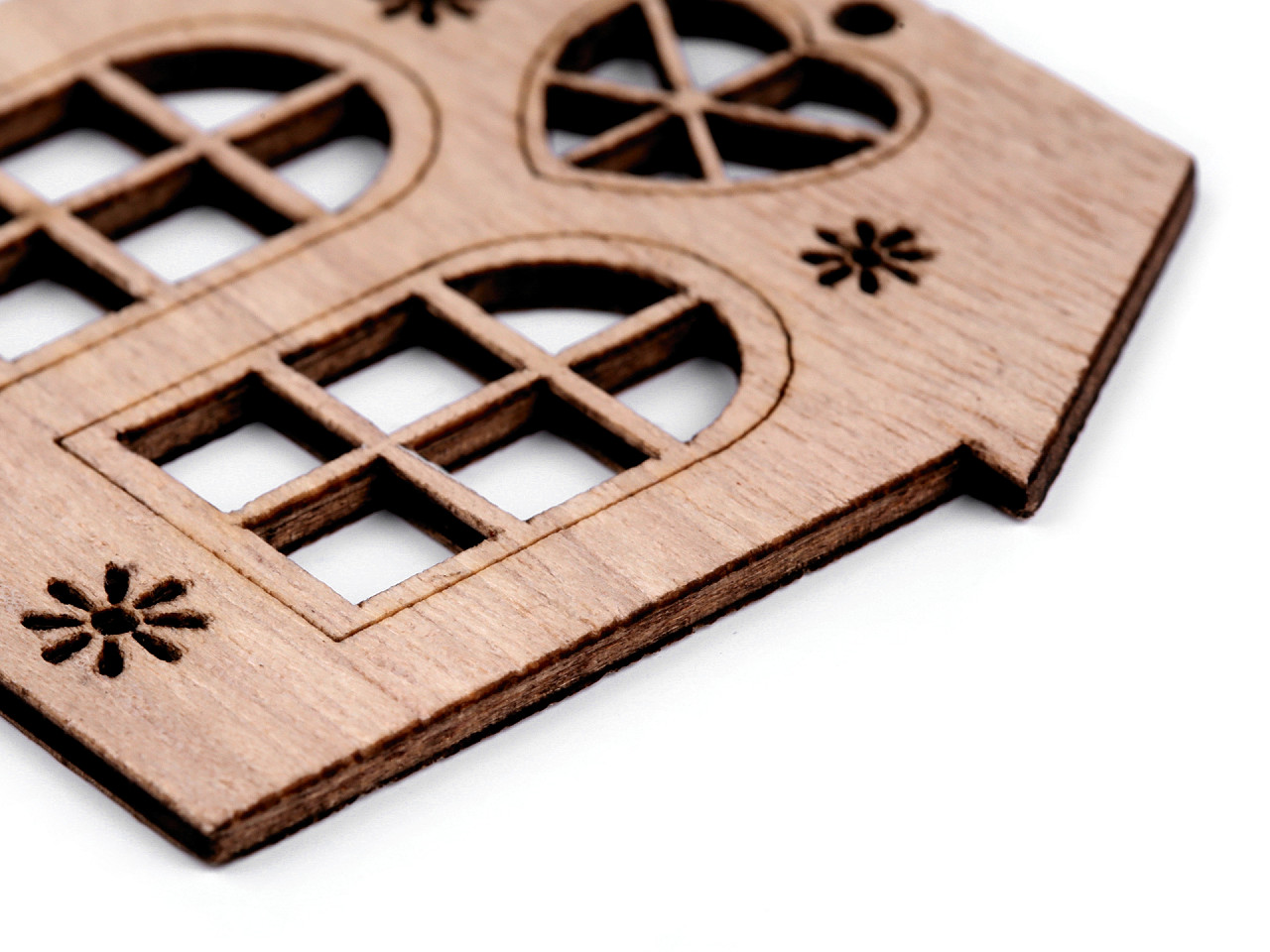 Casă din lemn - decoratiune - Maro natural (2 Bucăți)