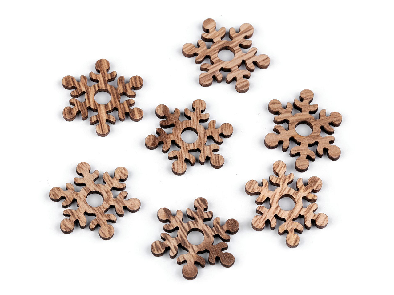 Decoratiuni din lemn , stea, clopot - Maro natural (10 Bucăți)