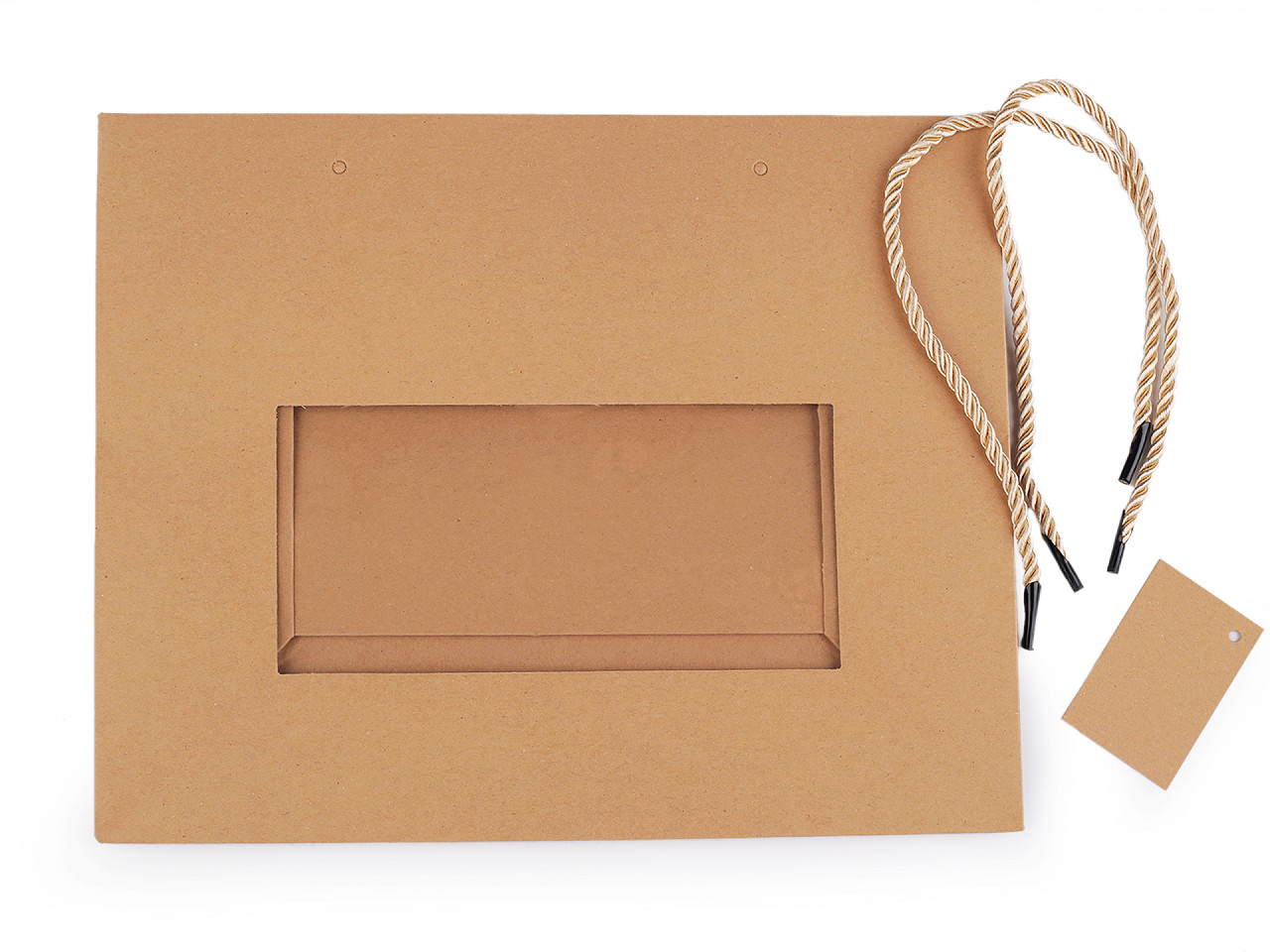 Pungă de hârtie natural cu fereastră - Maro natural (10 Bucăți)