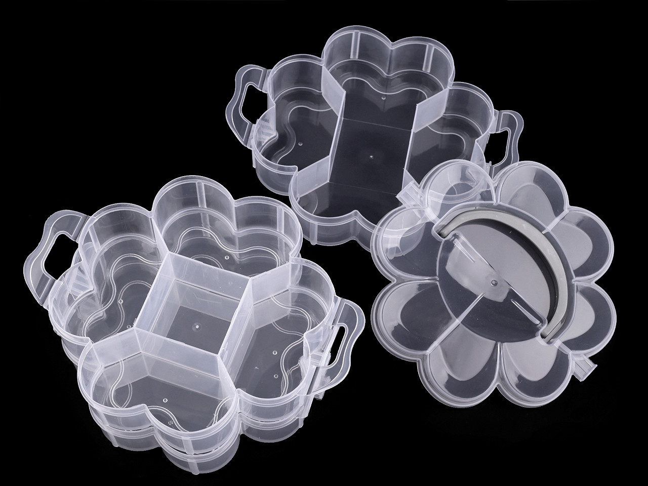 Cutie din plastic / organizator pliabil 3 etaje - Transparent (1 Bucată)