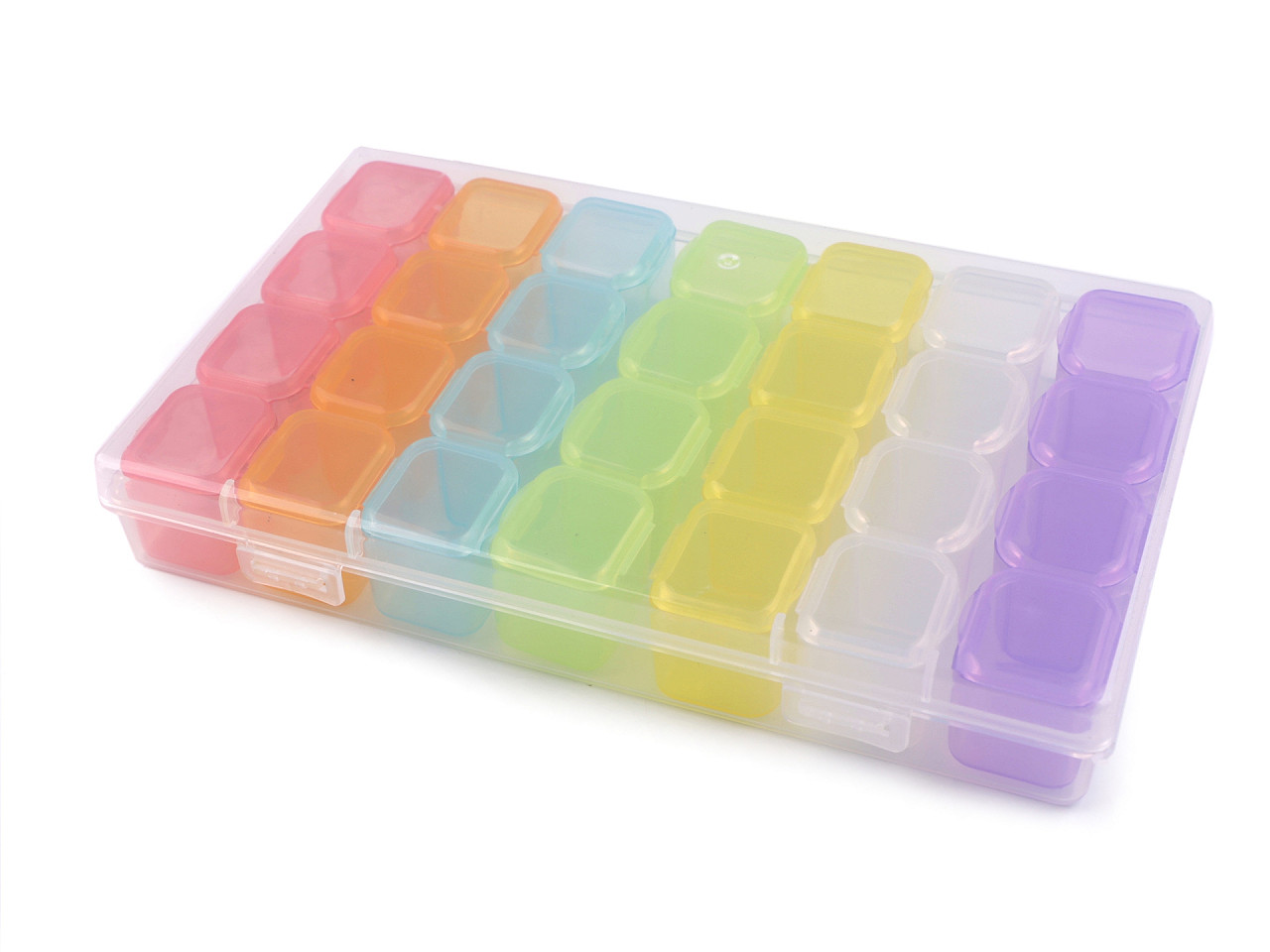 Cutie din plastic / organizator 28 cutiuțe - Multicolor (1 Bucată)