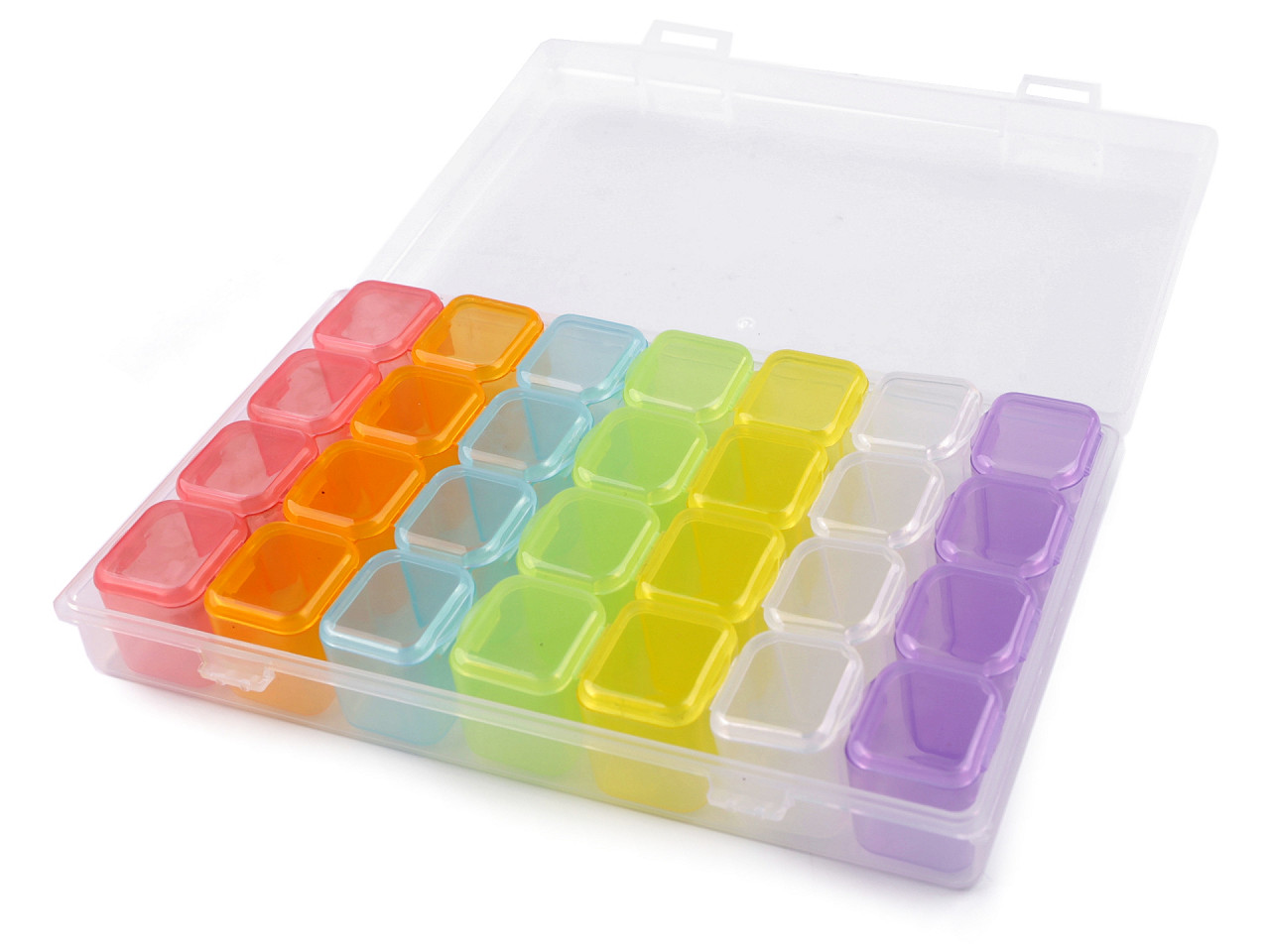 Cutie din plastic / organizator 28 cutiuțe - Multicolor (1 Bucată)