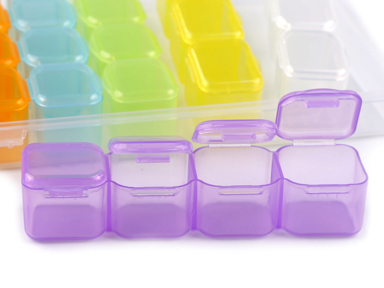 Cutie din plastic / organizator 28 cutiuțe - Multicolor (1 Bucată)