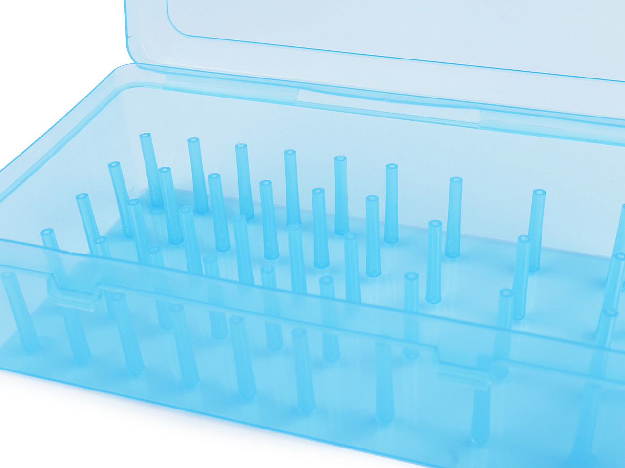 Cutie de plastic pentru 42 de papiote de ata - Albastru delta (1 Bucată)