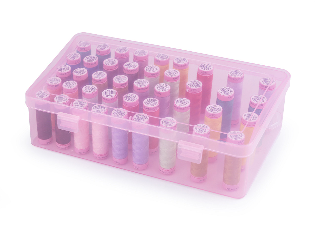 Cutie de plastic pentru 42 de papiote de ata - Albastru delta (1 Bucată)