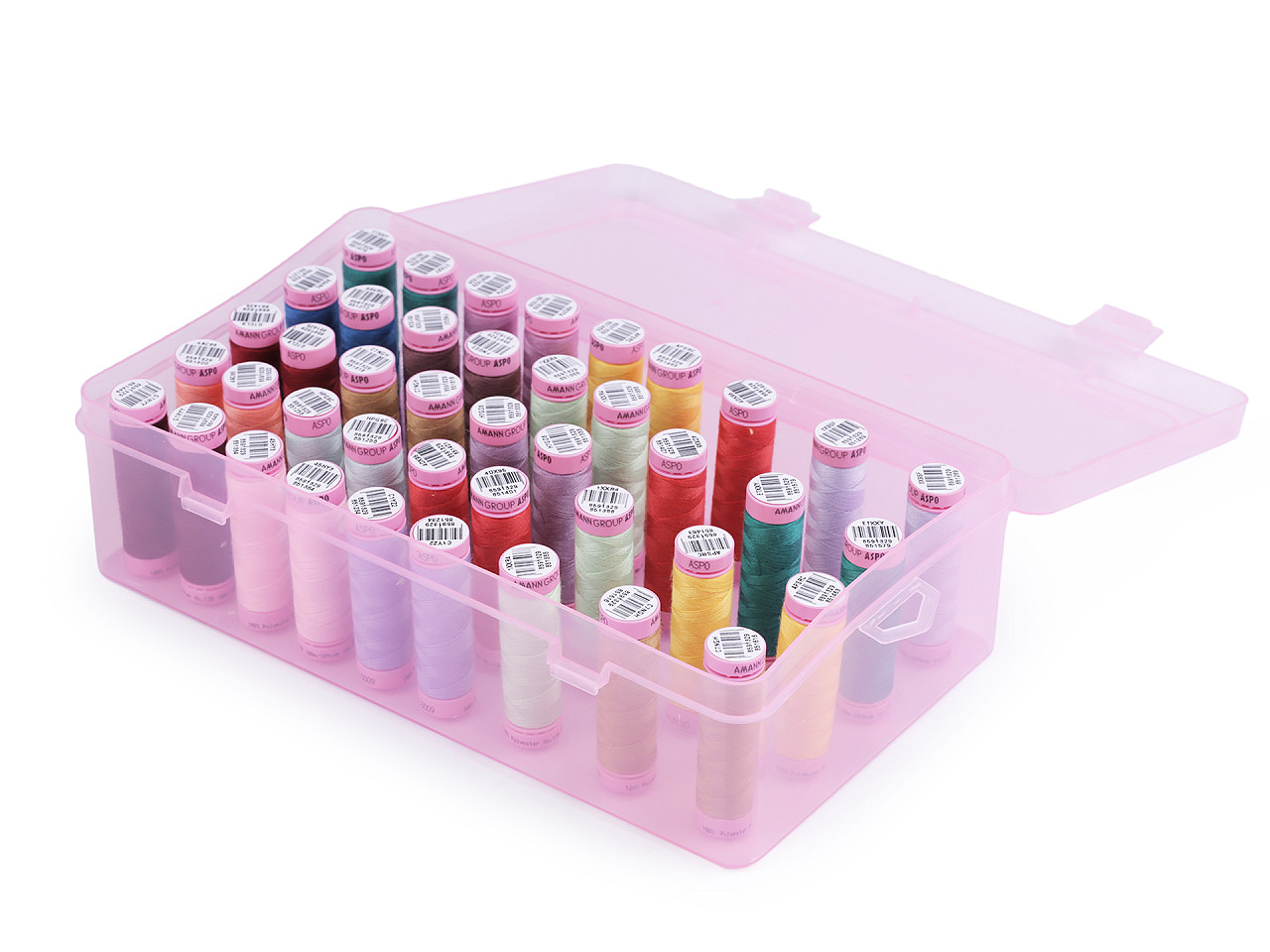 Cutie de plastic pentru 42 de papiote de ata - Albastru delta (1 Bucată)