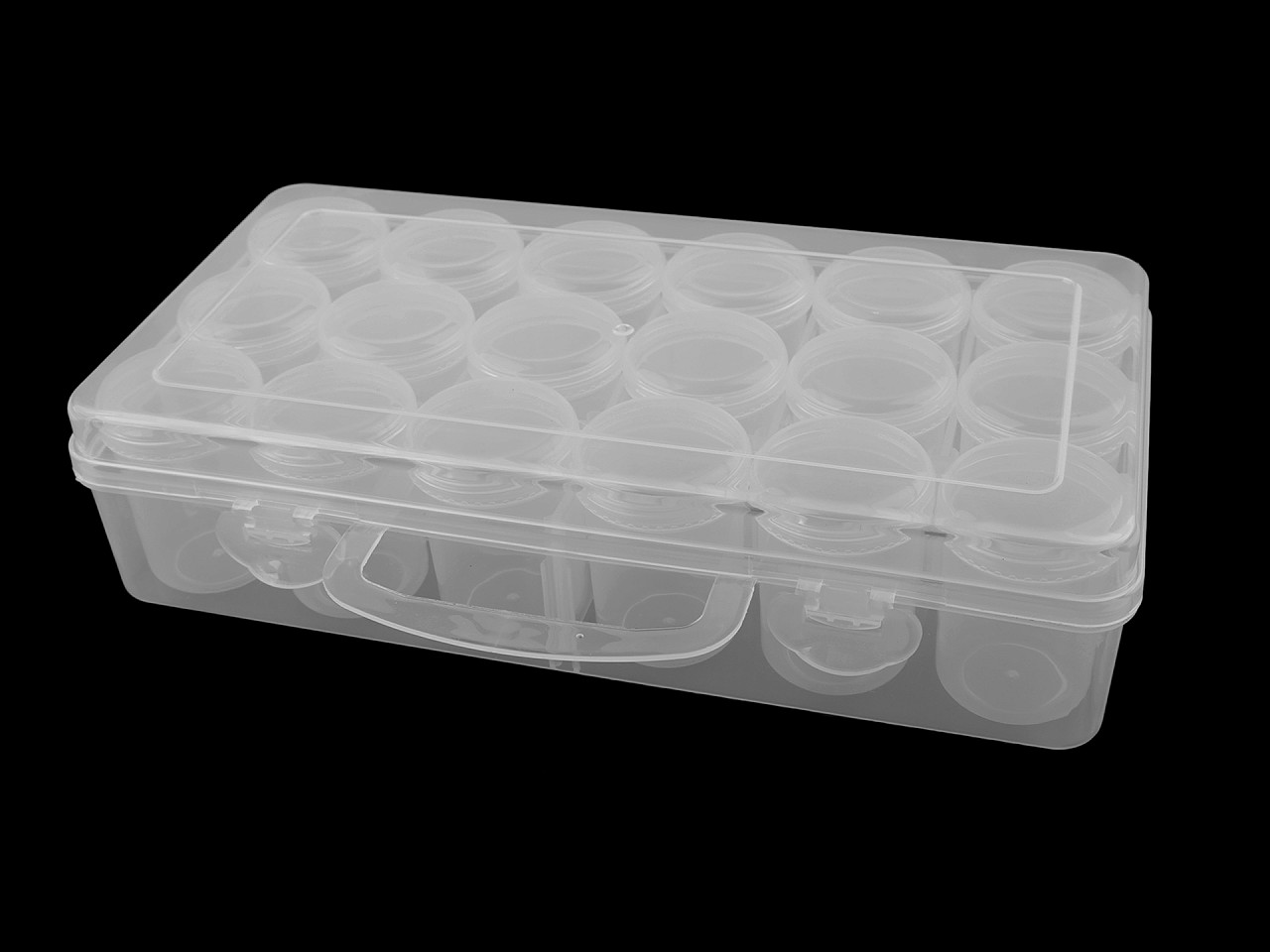 Cutie / organizator din plastic cu 18 cutii - Transparent (1 Bucată)