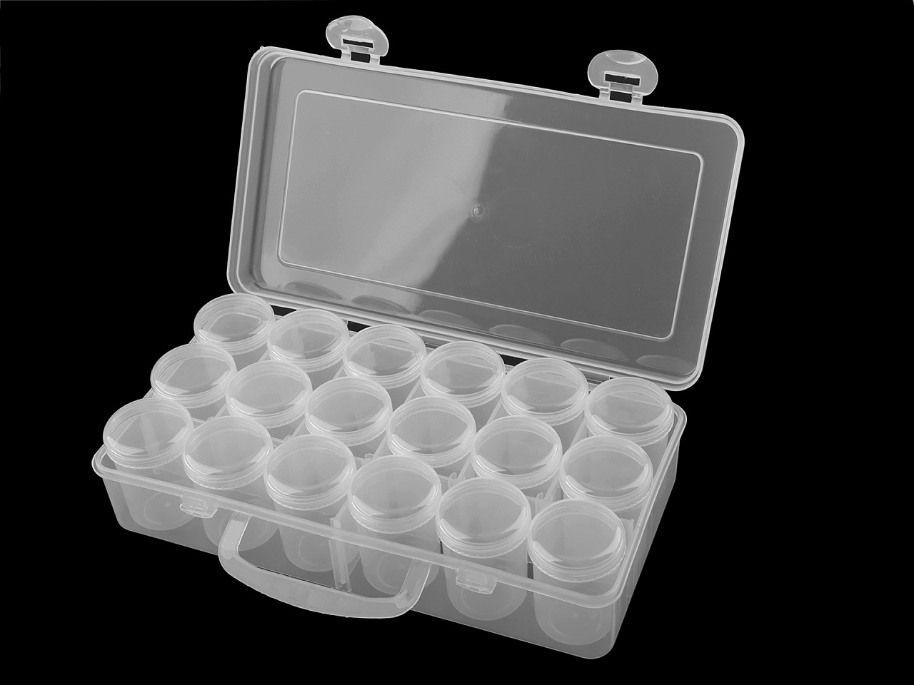 Cutie / organizator din plastic cu 18 cutii - Transparent (1 Bucată)