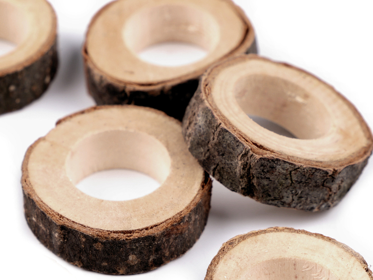 Inel din lemn natural ø17 mm - Natur (10 Bucăți)