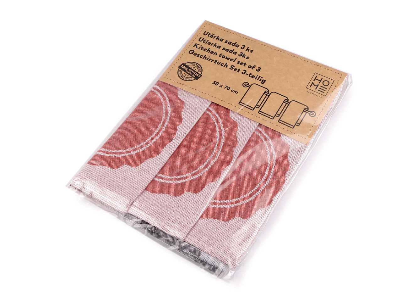 Prosop din bumbac 50x70 cm - Teracota (3 Bucăți)