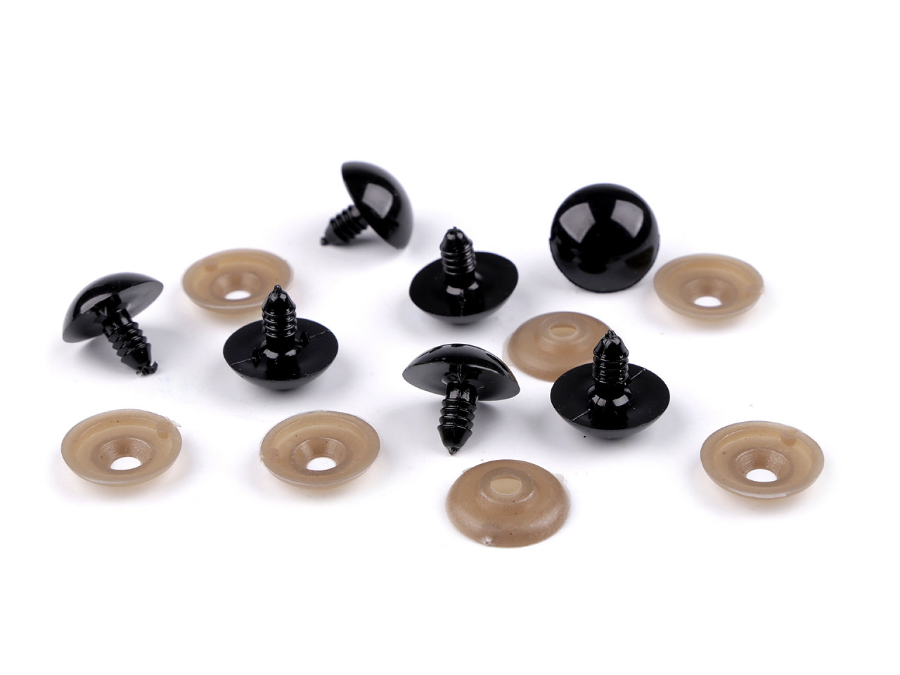 Ochi cu siguranta pentru jucarii  ø20 mm - Negru (50 Seturi)