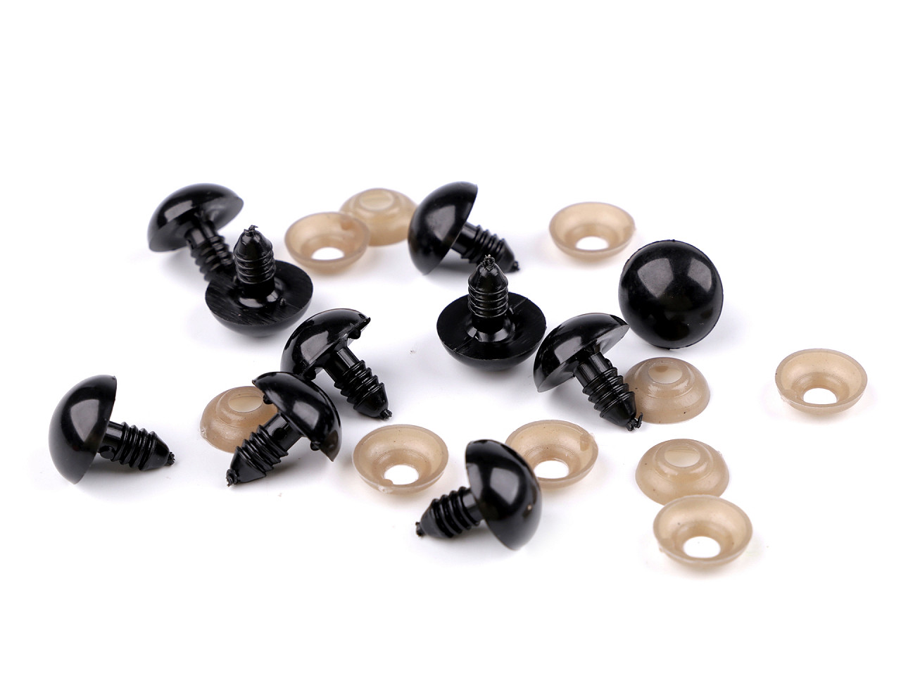 Ochi cu siguranta pentru jucarii ø16 mm - Negru (50 Seturi)