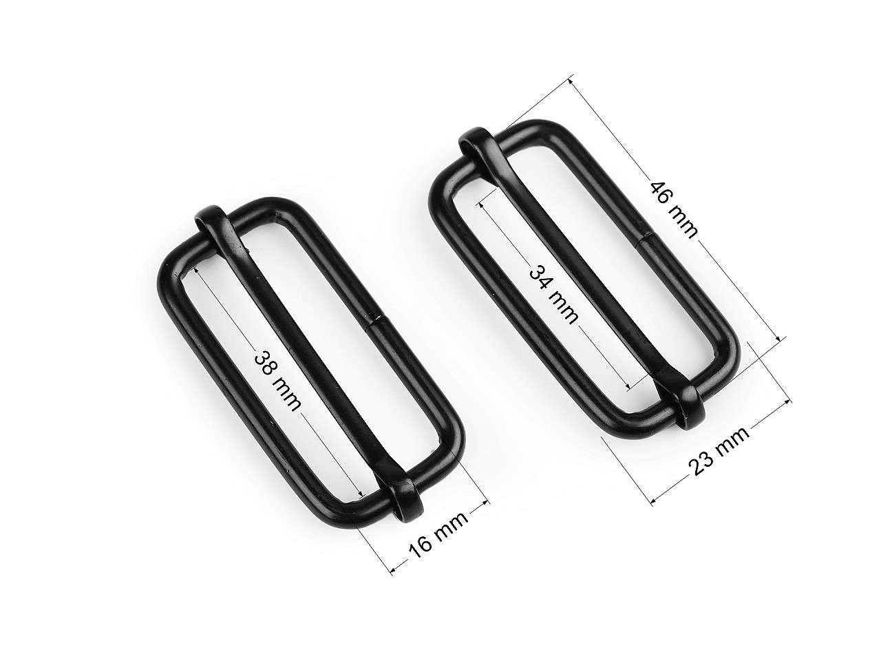 Cataramă de ajustare 38 mm - Lac negru (100 Bucăți)