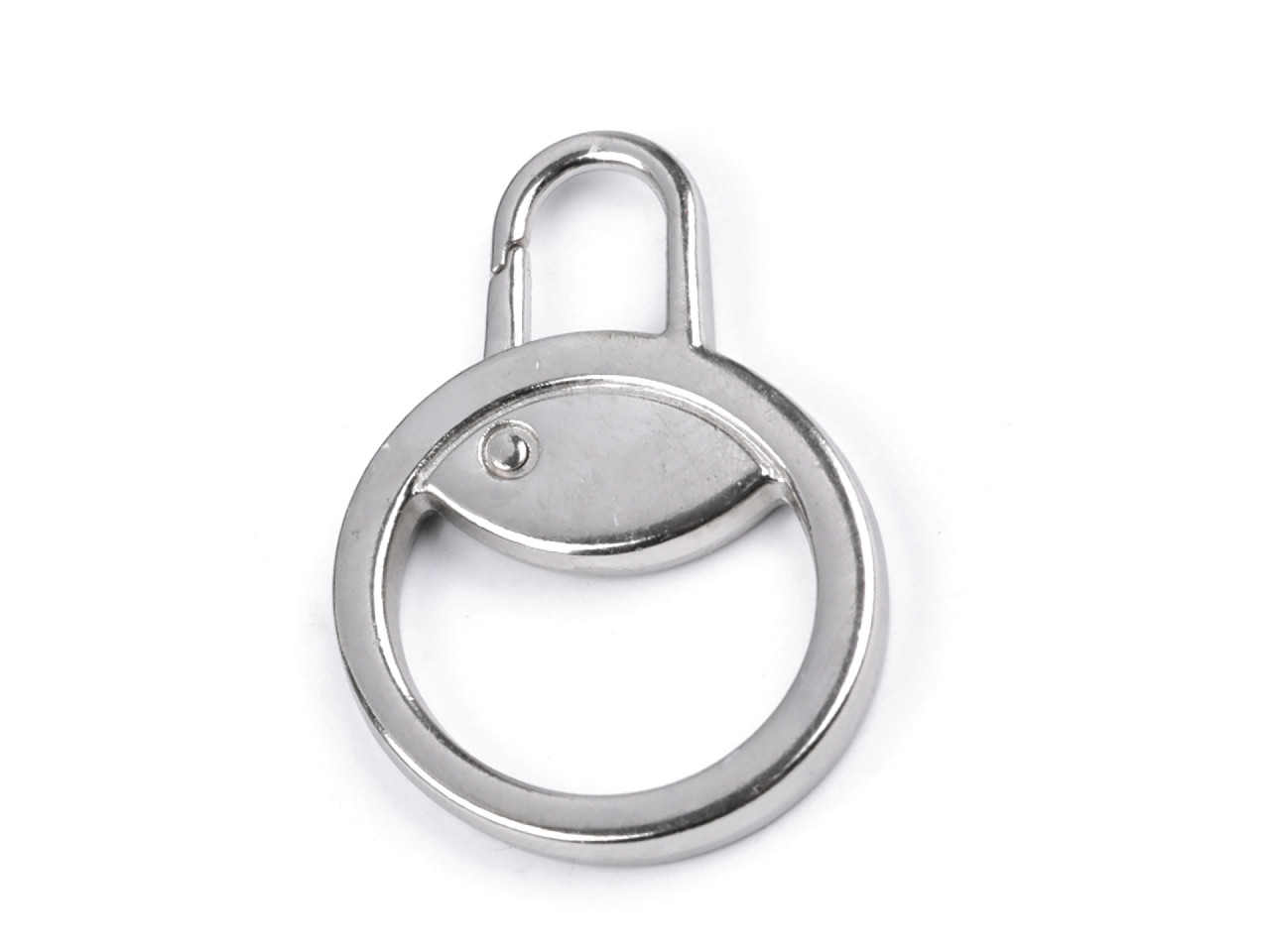 Carabiniă metalică, tragator fermoar 12 mm - Nichel (5 Bucăți) Carabiniă metalică, tragator fermoar 12 mm - Nichel (5 Bucăți)