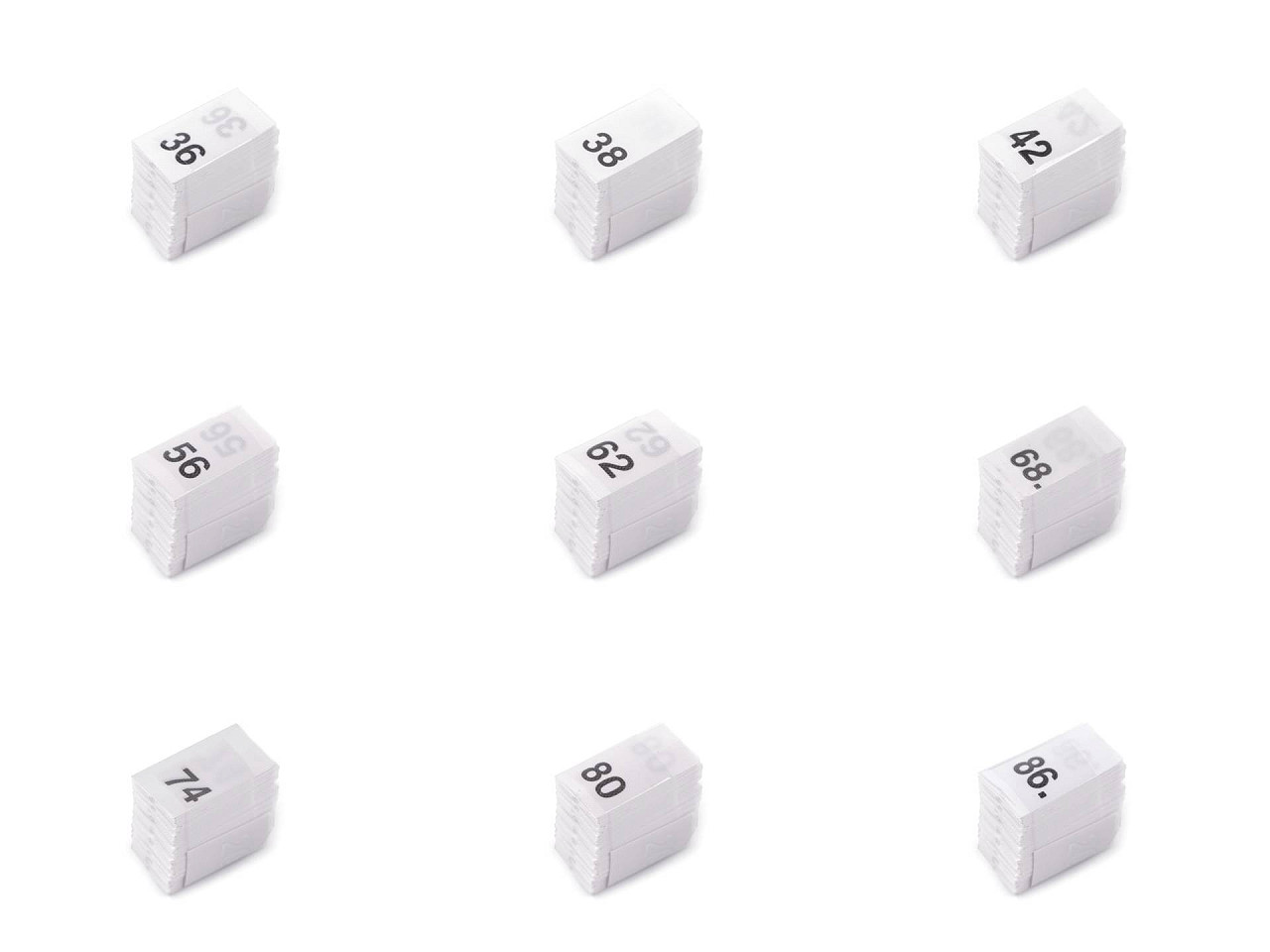 Etichete de mărime pentru haine - Alb (1 Buchet)