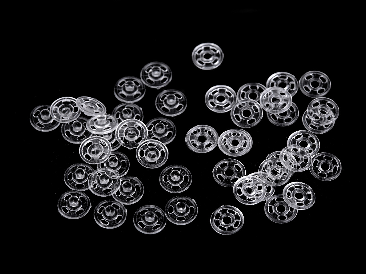 Clape plastic transparent  ø7 mm - Transparent (1000 Perechi)