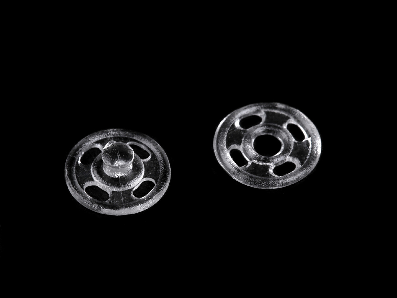 Clape plastic transparent  ø7 mm - Transparent (1000 Perechi)