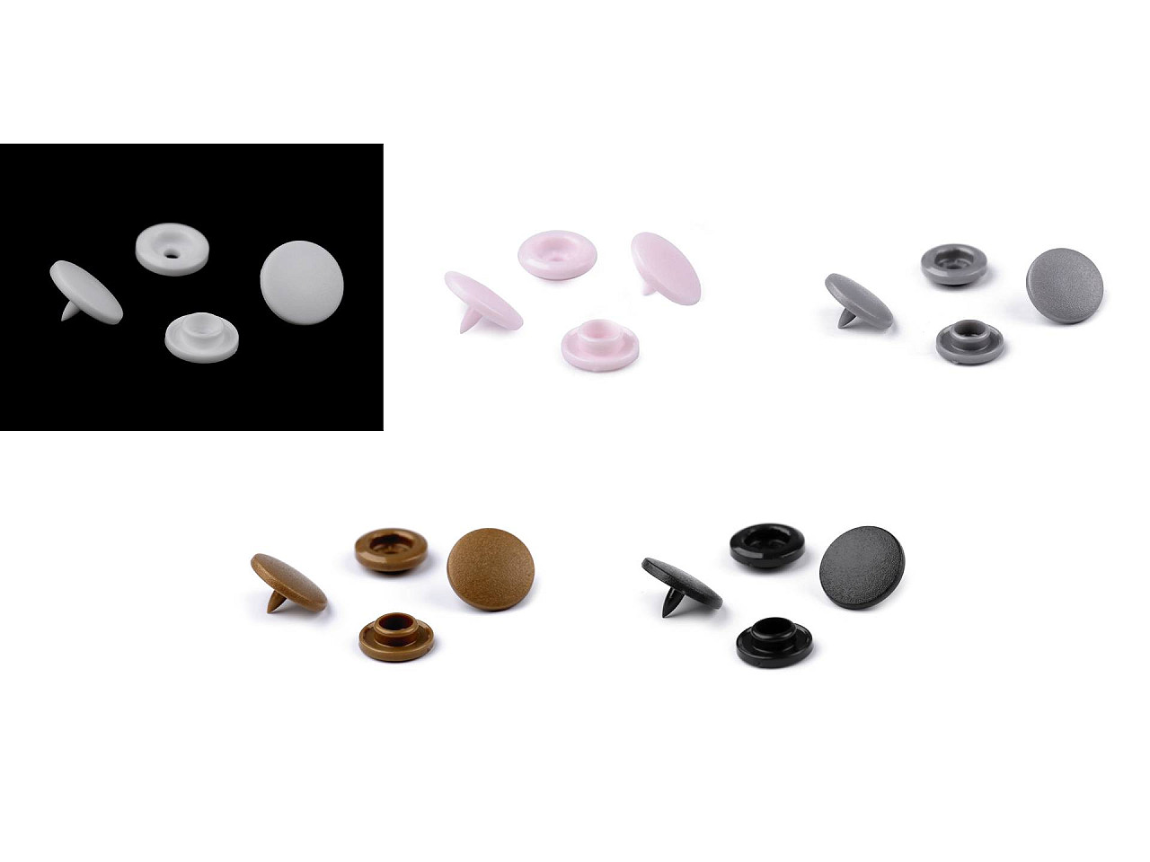 Capse din plastic  20" - Roz deschis (50 Seturi)