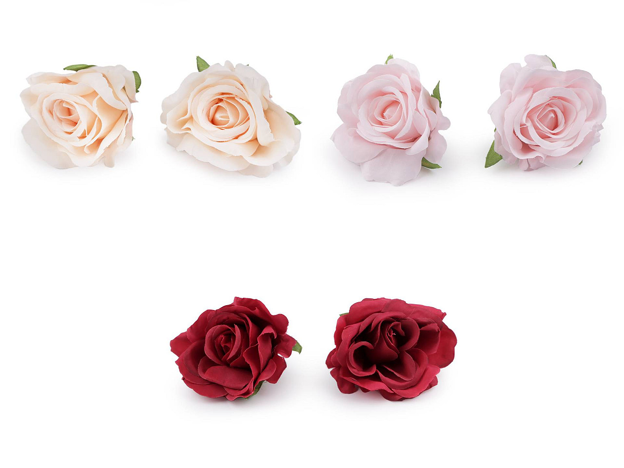 Floare de trandafir artificiala ø5 cm - Crem deschis (10 Bucăți)