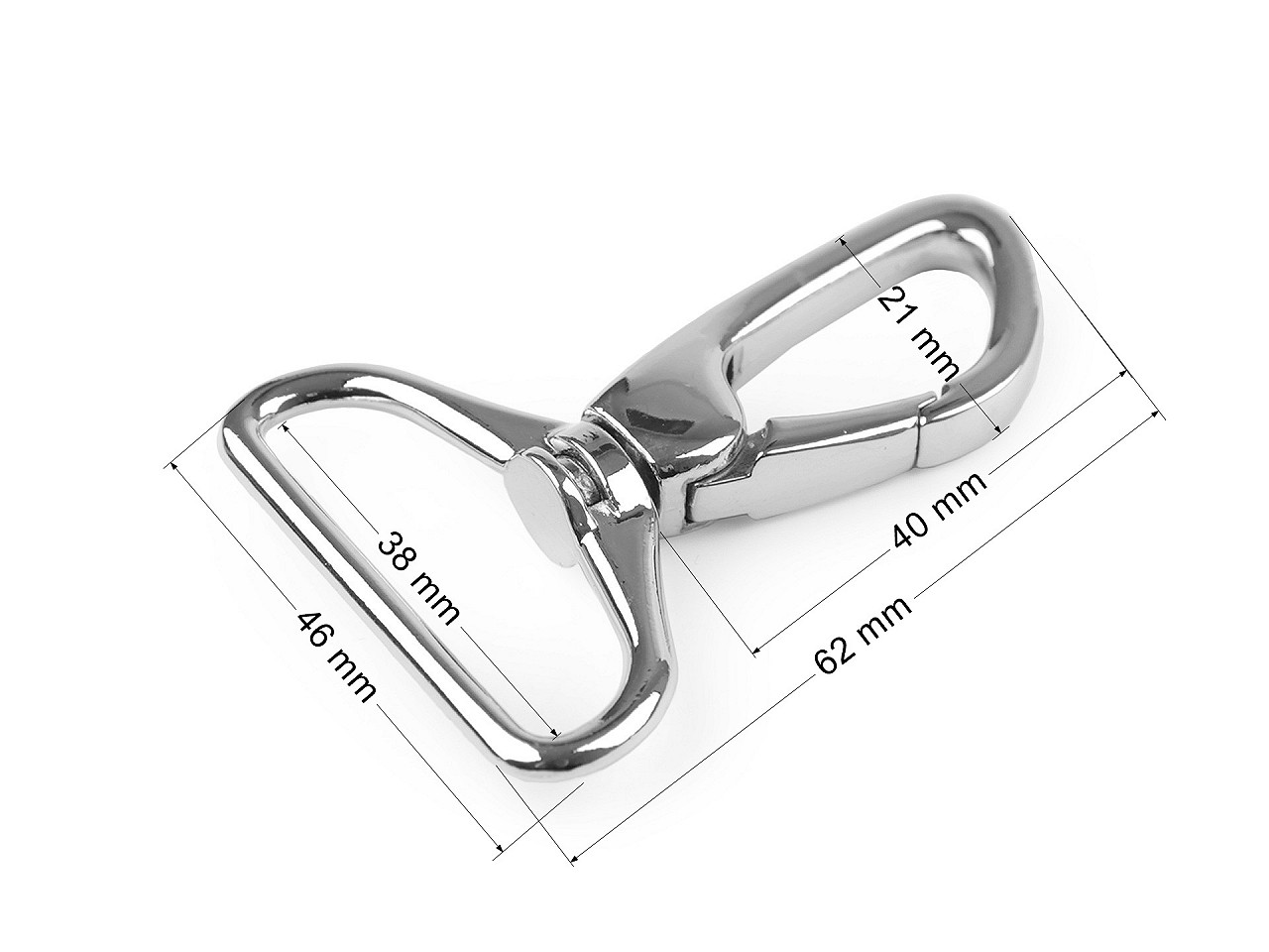 Carabină metalică 38 mm - Nichel (20 Bucăți)