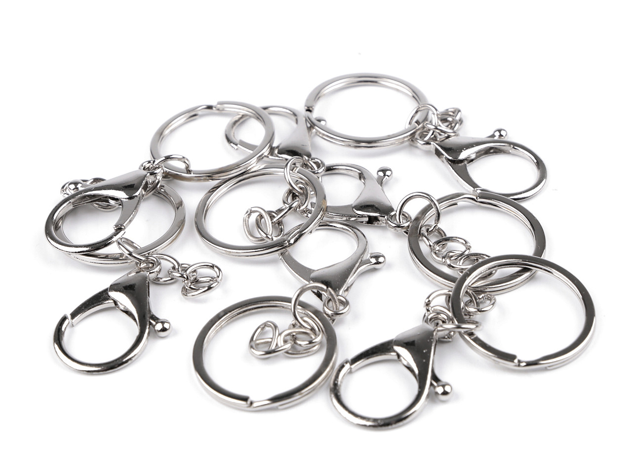 Carabina metalica cu lant si inel - Nichel (2 Bucăți)