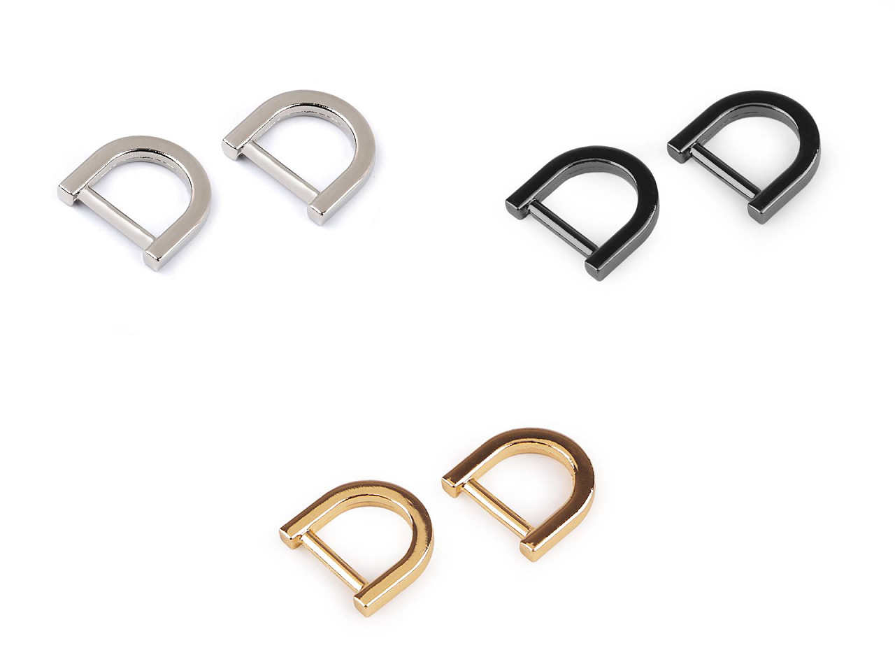 Inel tip d pentru pentru genți  15 mm - Nichel (2 Bucăți)