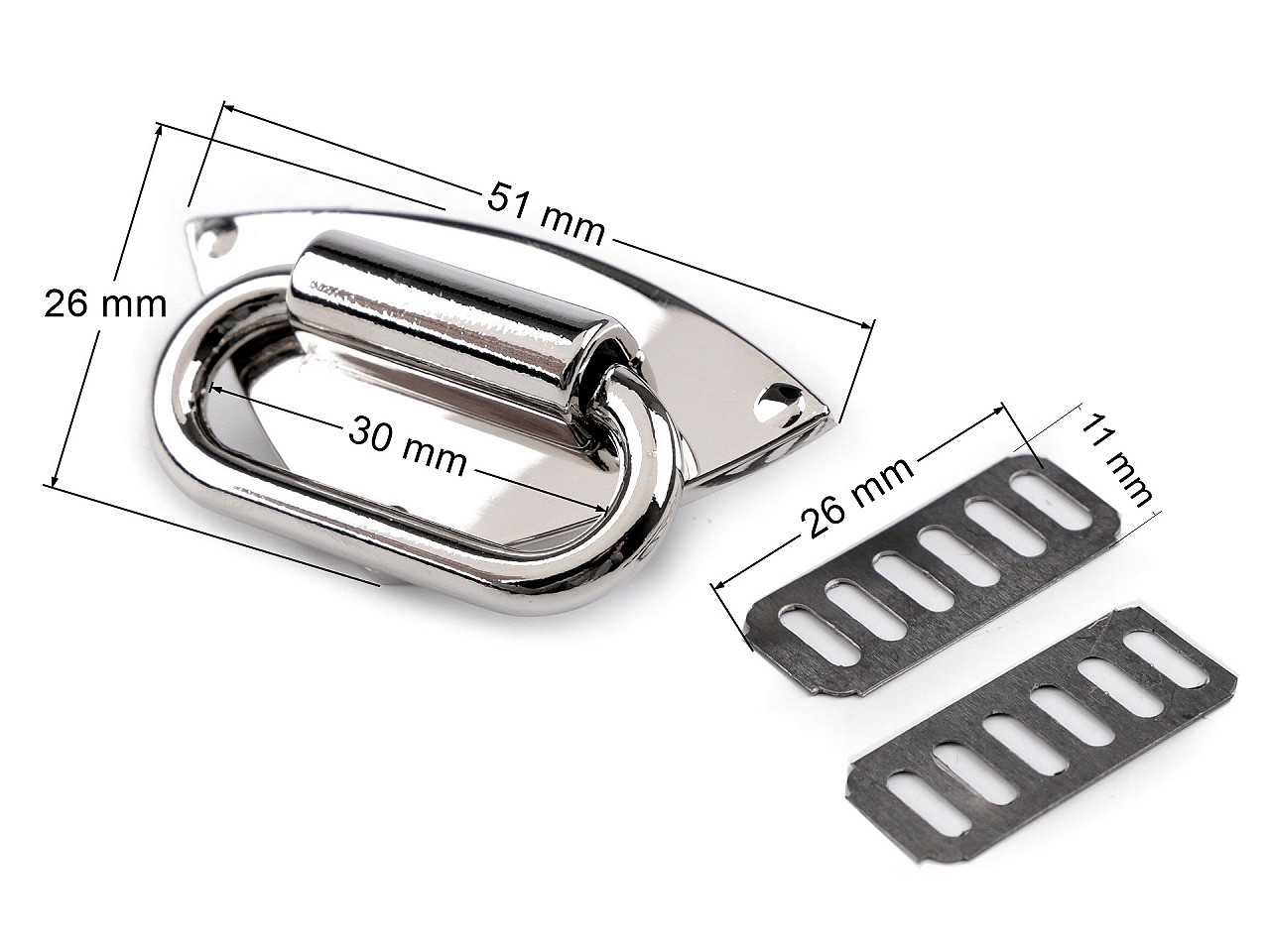 Catarama design pentru genți de mână, lățime 30 mm - Auriu clasic (2 Seturi)