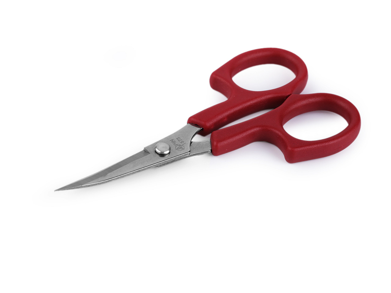 Foarfece pin broderie lungime 15 cm curbate - Roșu (1 Bucată)