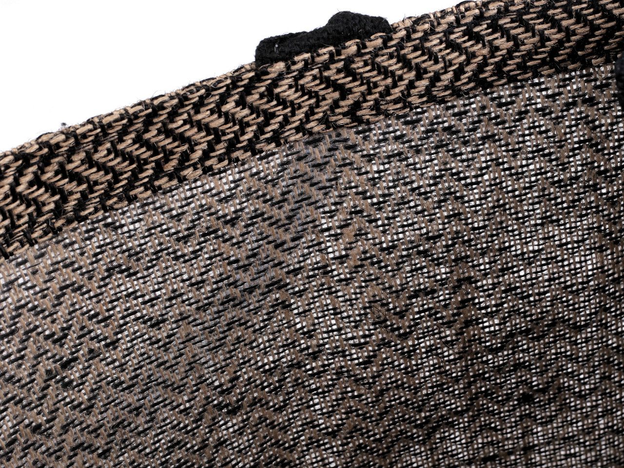 Geantă din iută cu model chevron 42x33 cm - Ecru natural (1 Bucată)