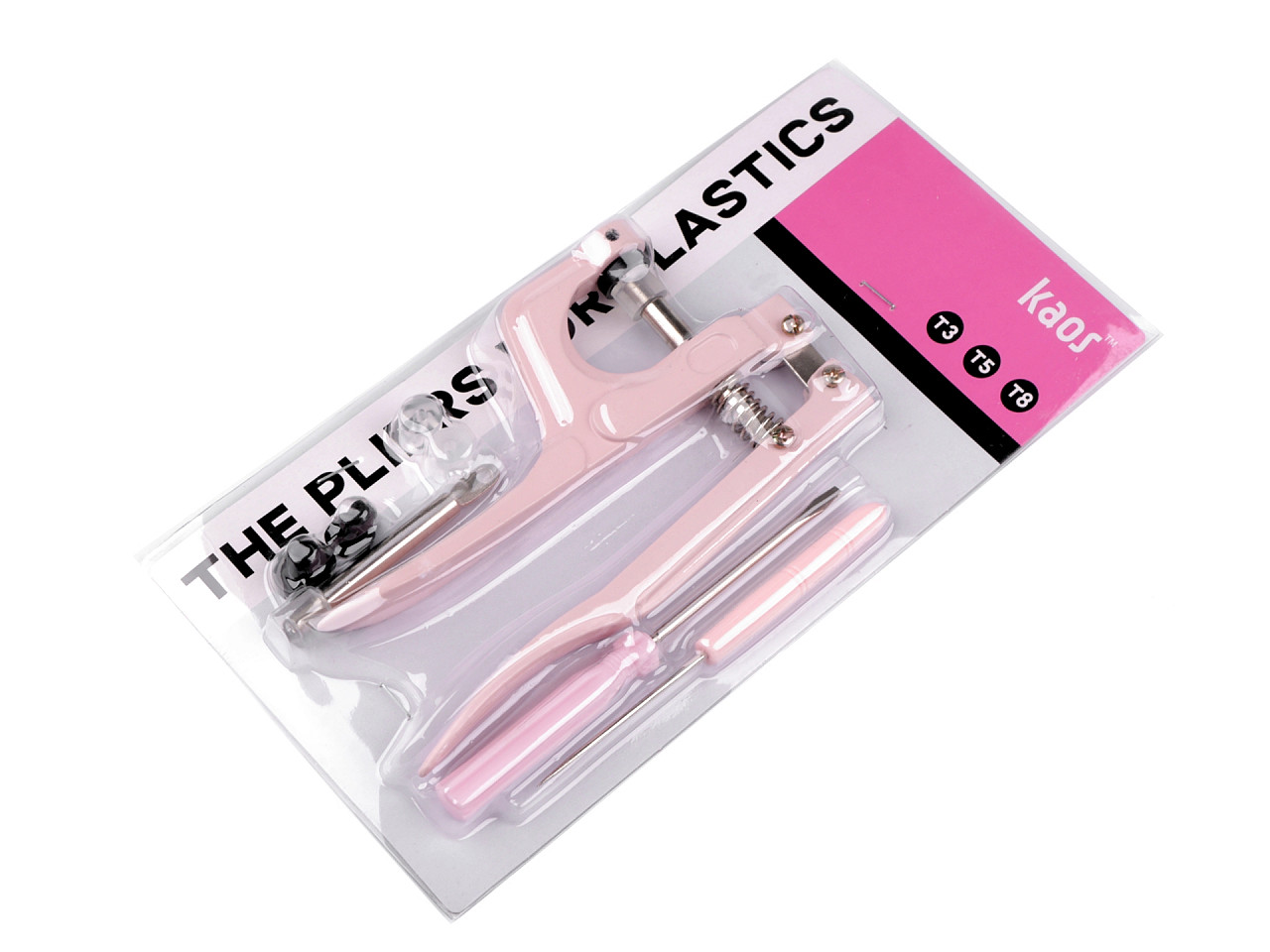 Presa manuala pentru capse - Roz deschis (1 Set)