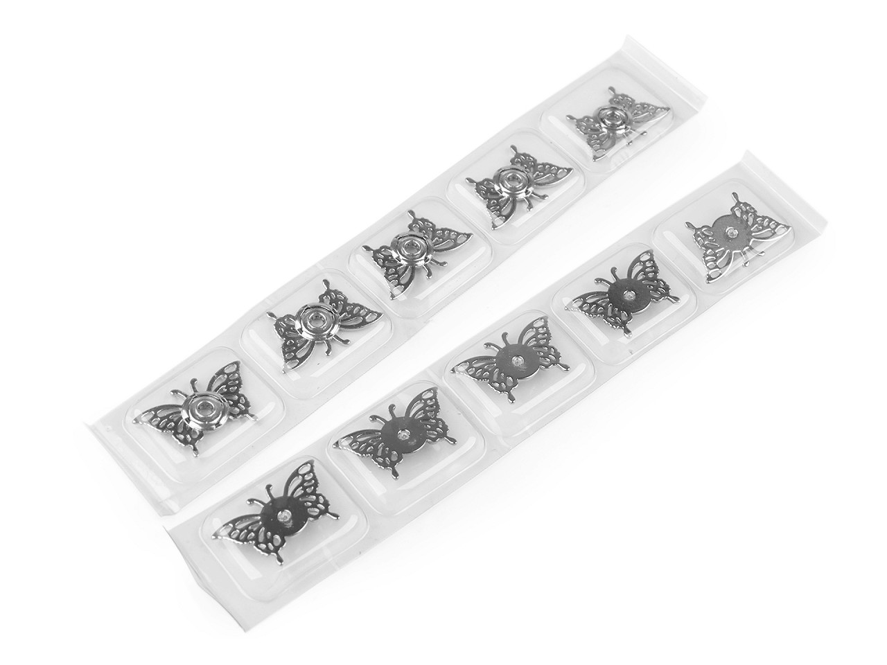 Capse decorative fluture - Nichel (5 Perechi)