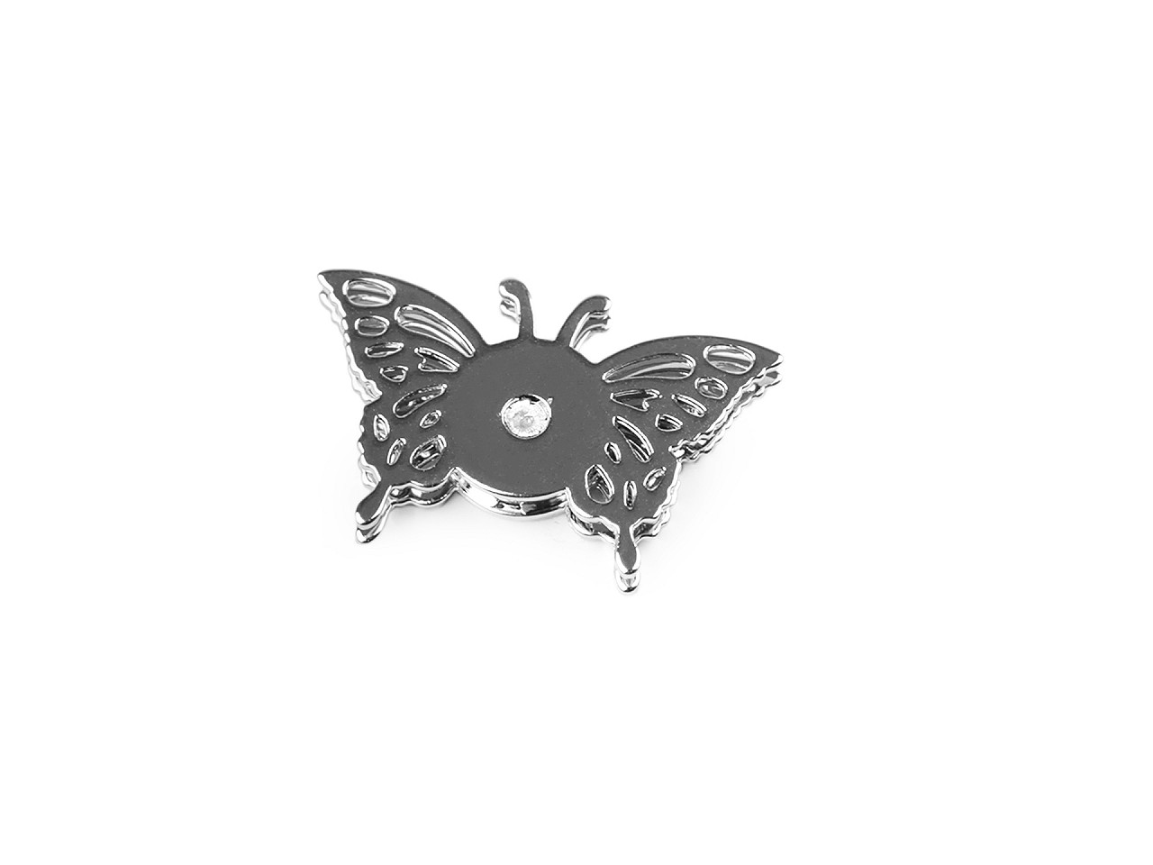 Capse decorative fluture - Nichel (5 Perechi)