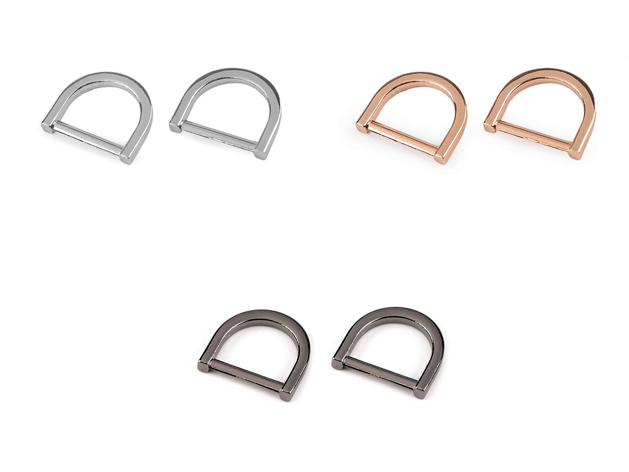 Inel tip d pentru textile si accesorii, latime 20 mm - Nichel negru (10 Bucăți)