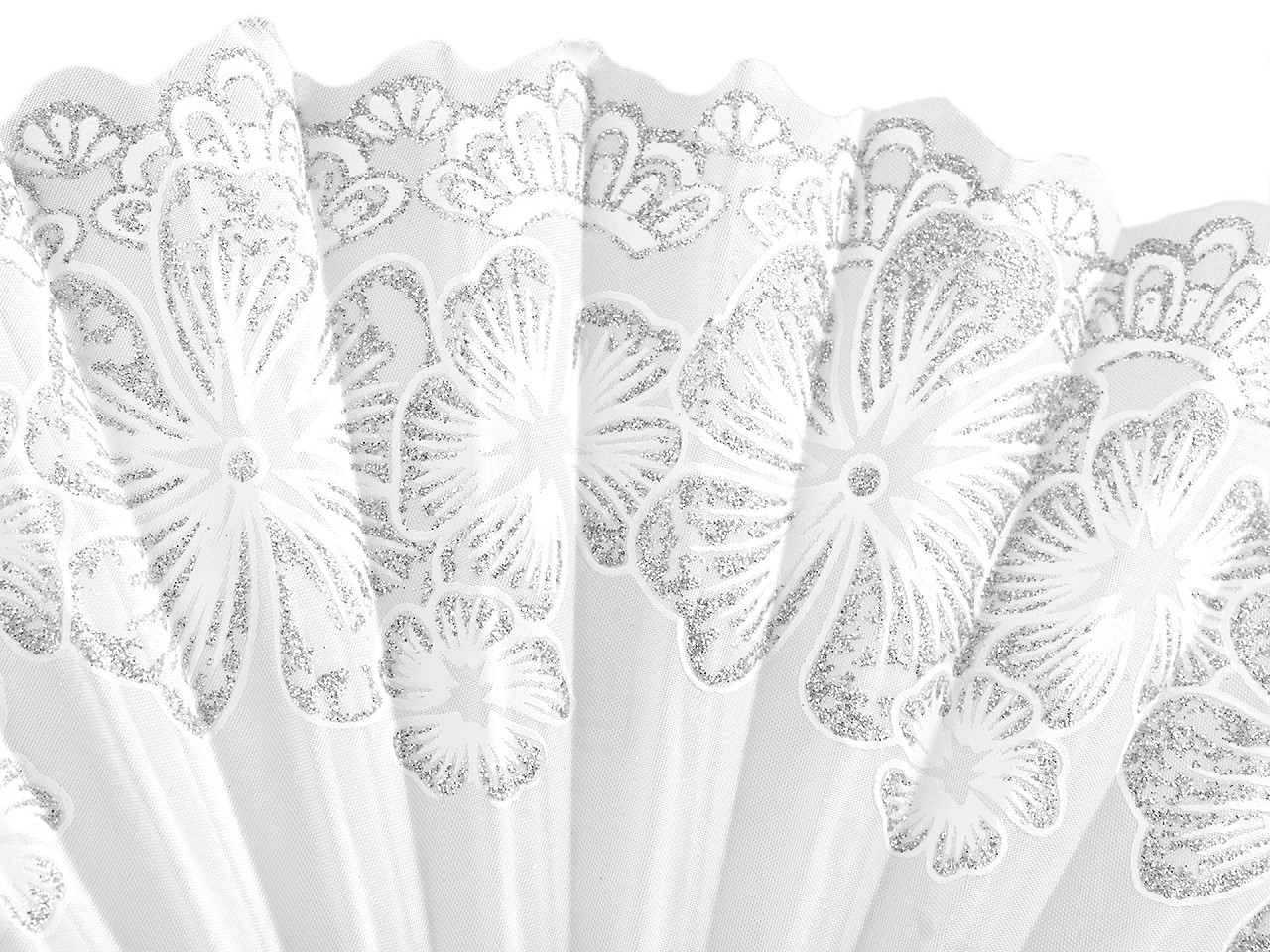 Evantai textil cu sclipici - Model aleatoriu (12 Bucăți)