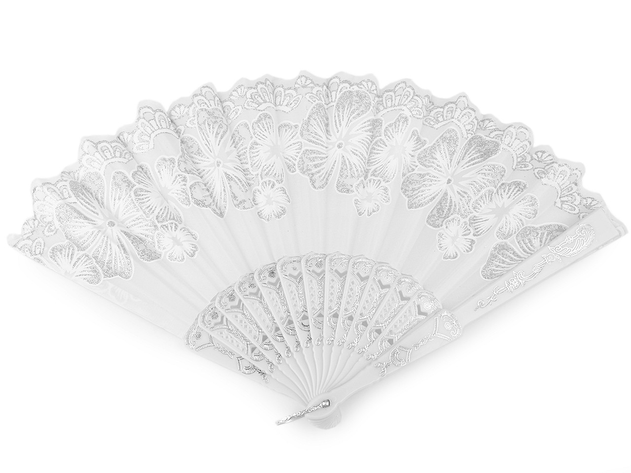 Evantai textil cu sclipici - Model aleatoriu (12 Bucăți)