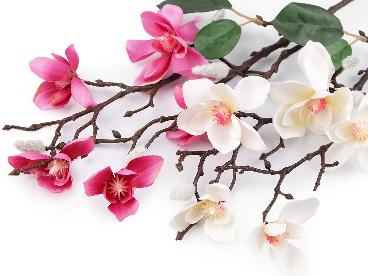 Crenguta artificiala de magnolie - Crem foarte deschis (1 Bucată)