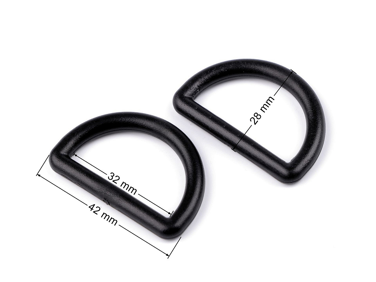 Inel din plastic tip d latime 32 mm - Negru (10 Bucăți)