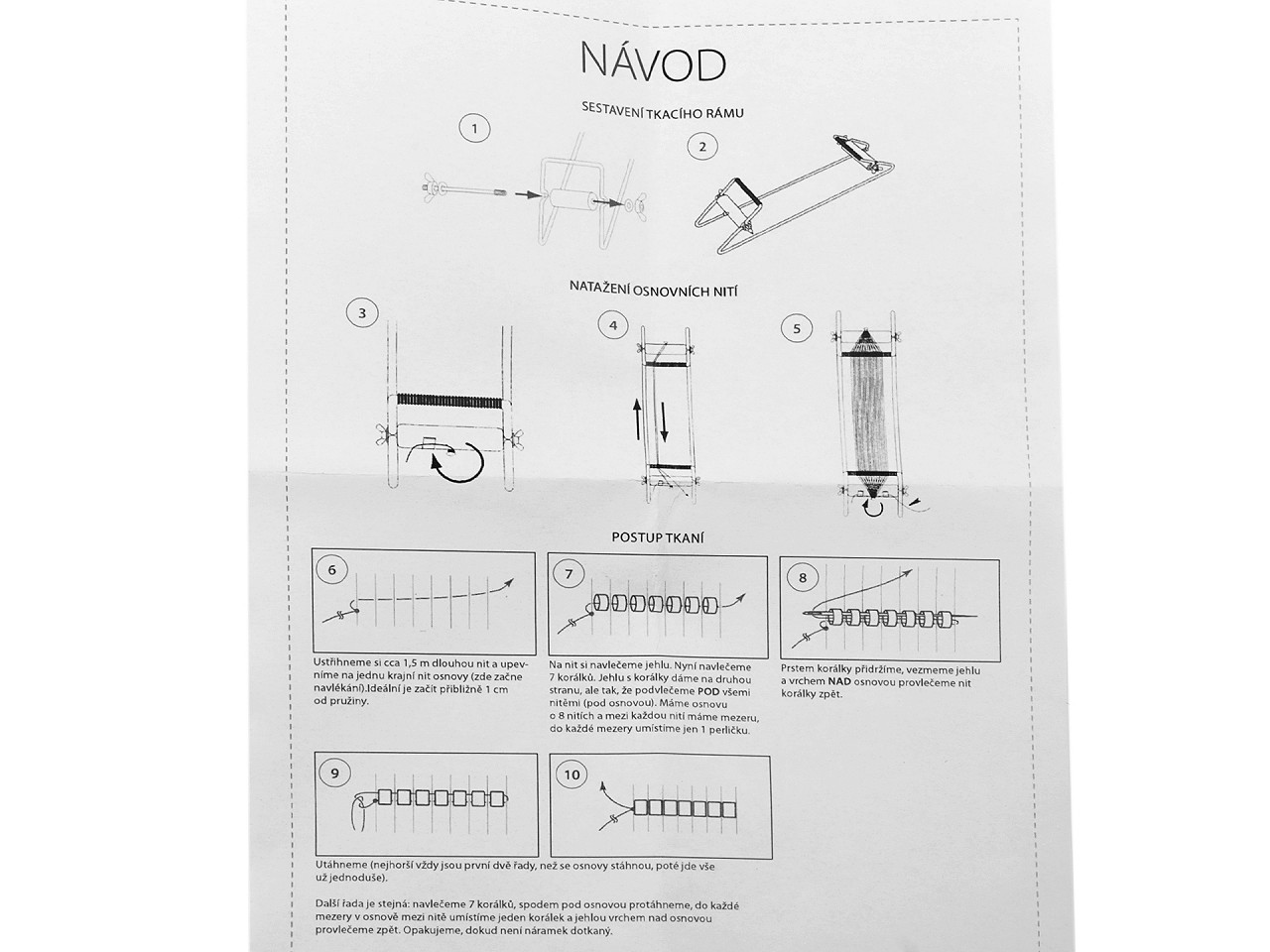 Cadru de țesut pentru mărgele - Negru (1 Bucată)