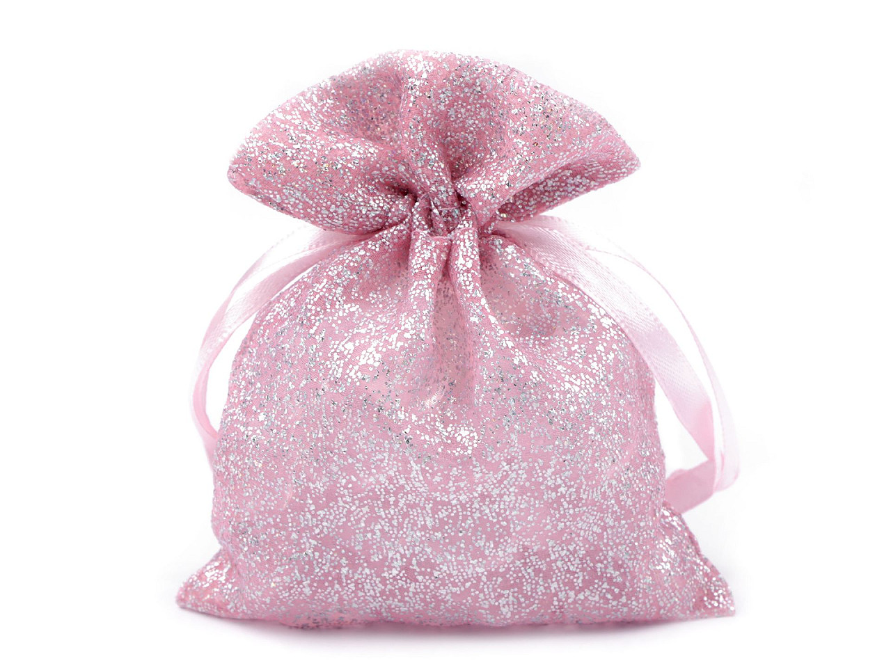 Saculet cadou organza cu sclipici, 10x13 cm - Auriu (10 Bucăți)