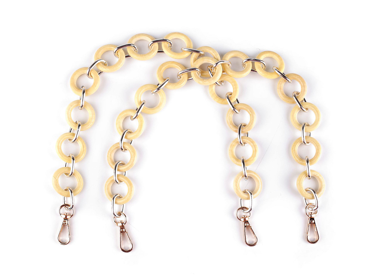 Toarta pentru geanti cu carabinine lungime 50 cm - Natural deschis (2 Bucăți)