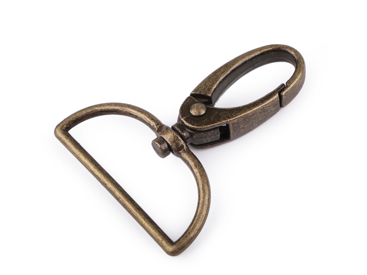 Crabina metalica 37 mm - Alamă antică (10 Bucăți)