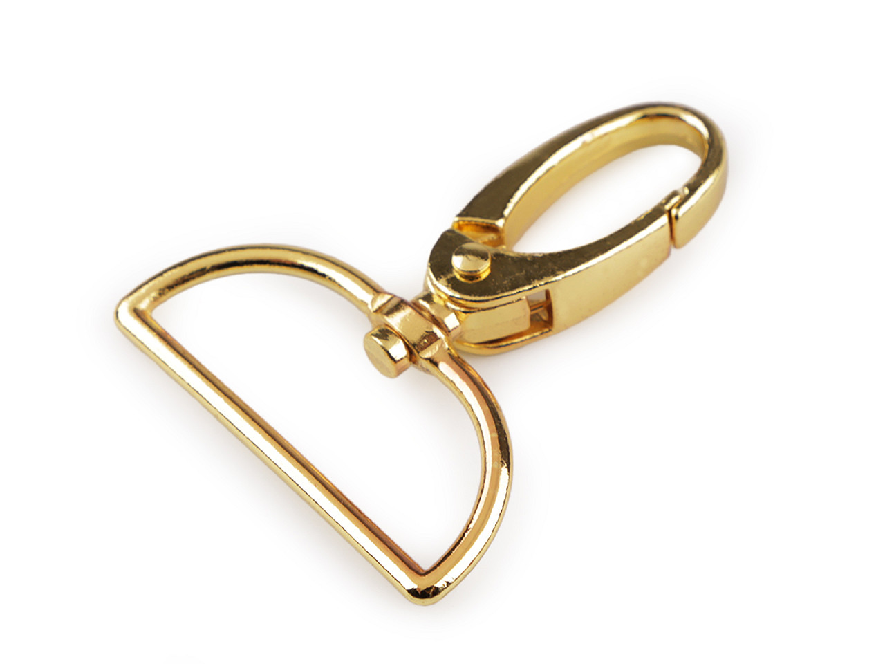 Crabina metalica 37 mm - Alamă antică (10 Bucăți)