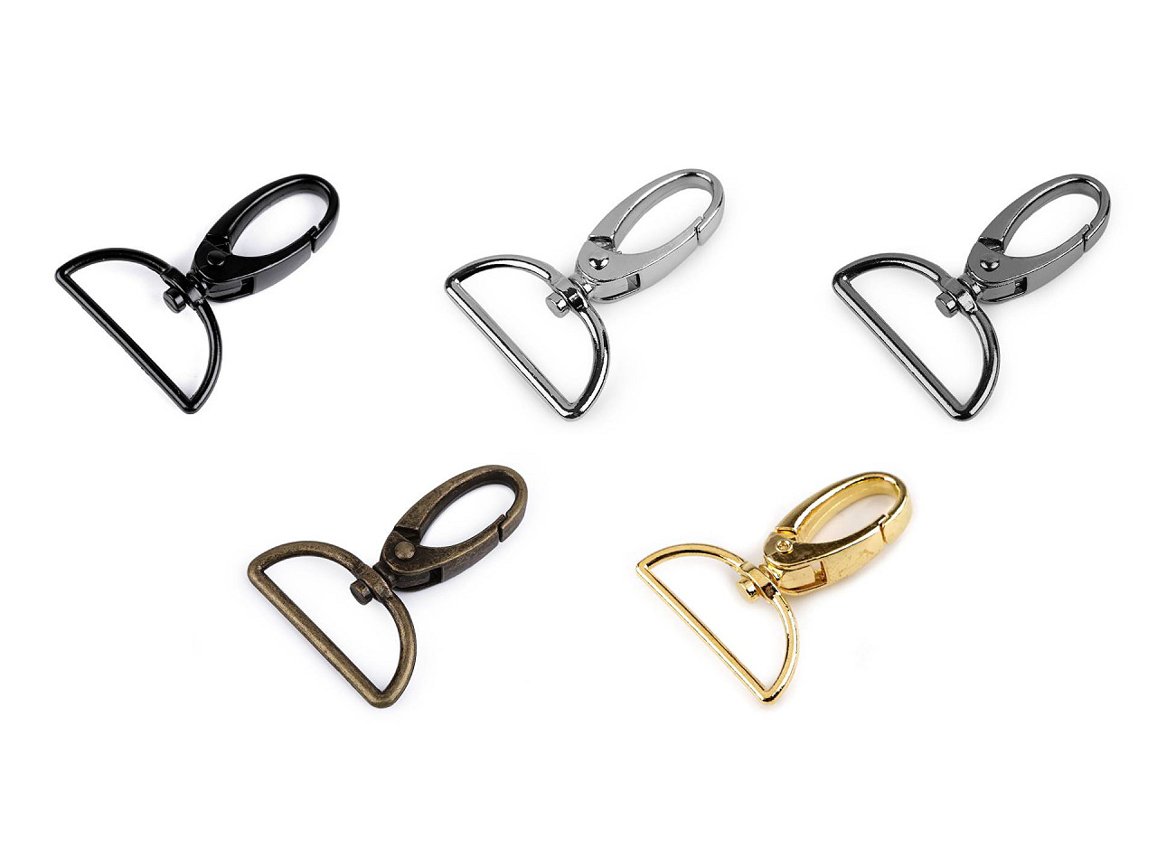 Crabina metalica 32 mm - Auriu (10 Bucăți)