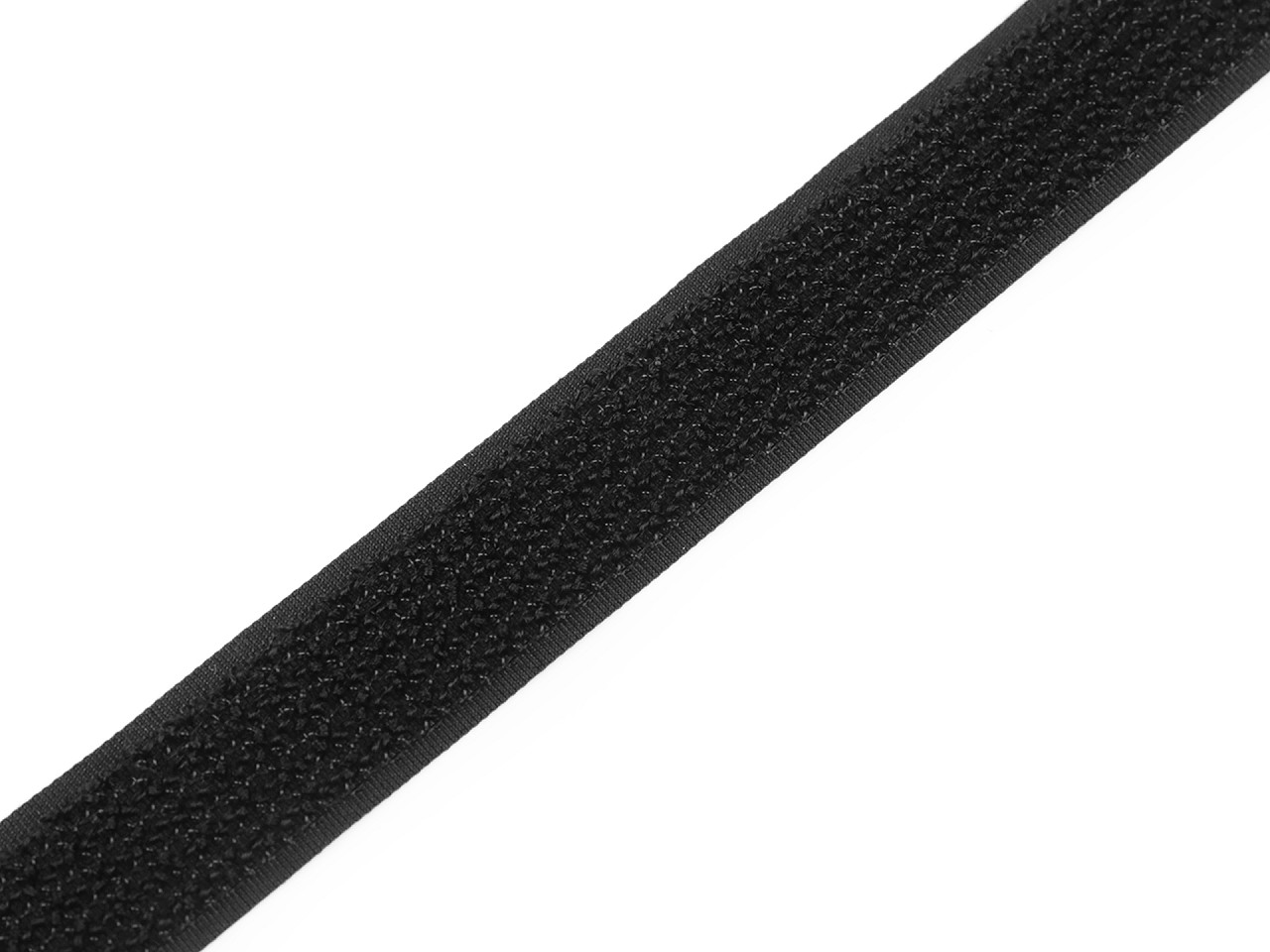 Velcro / arici - puf și scai pe o singura bandă 20 mm - Negru (1 Metru)
