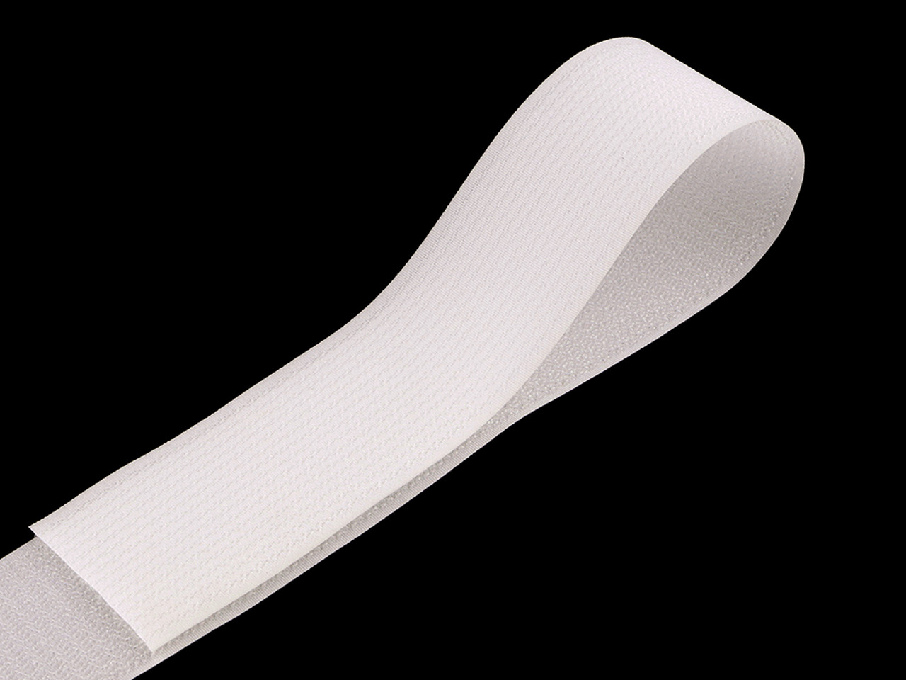 Velcro / arici - puf și scai pe o singura bandă 50 mm - Alb (1 Metru)