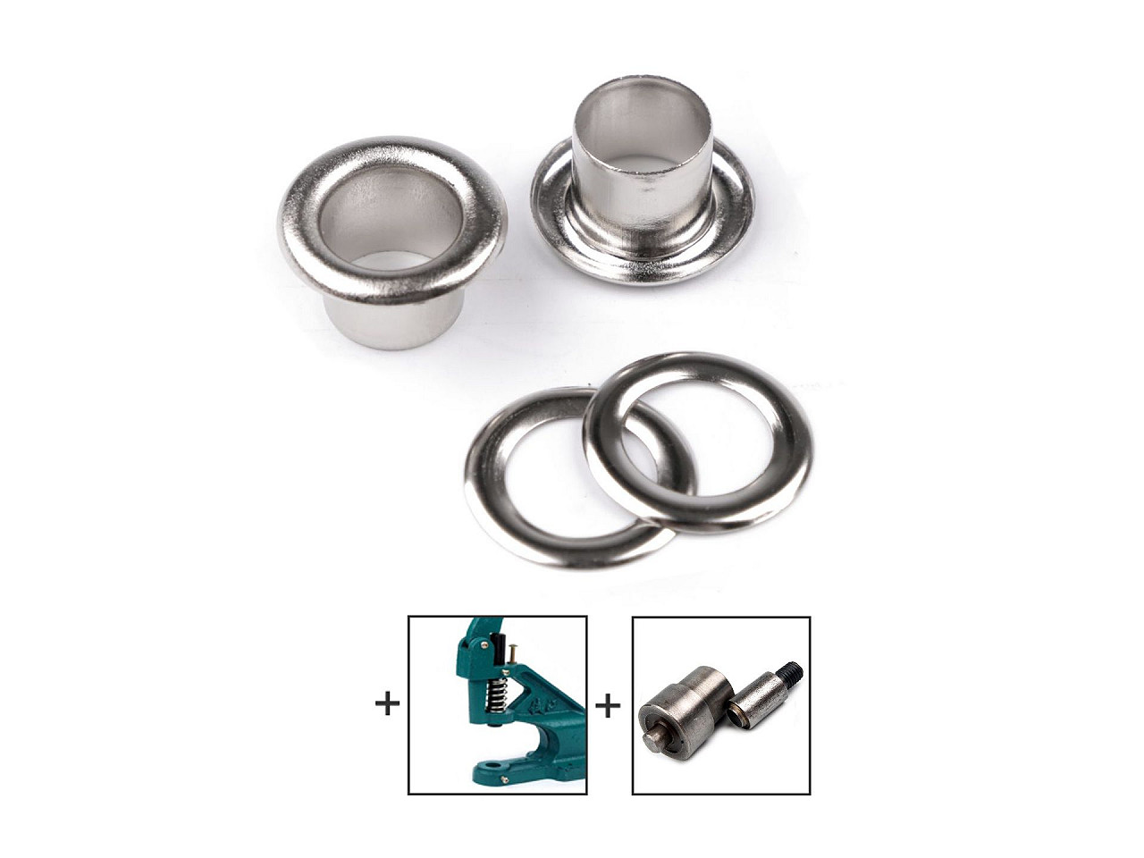 Ocheți metalici ø8 mm interior / ø14 mm exterior - Alamă antică (100 Perechi)