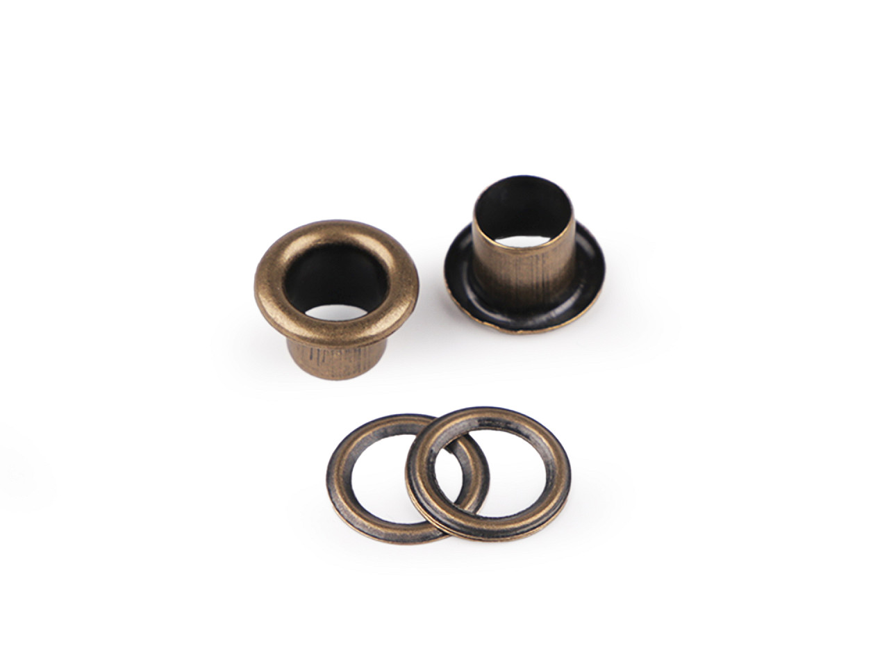 Ocheți metalici ø6 mm interior / ø11 mm exterior - Alamă antică (20 Perechi)