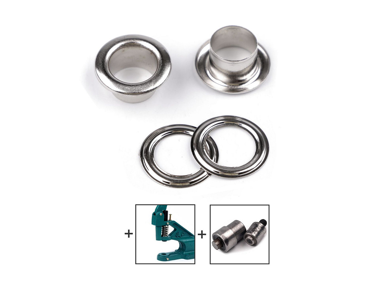 Ocheți metalici ø10 mm interior / ø17 mm exterior - Alamă antică (20 Perechi)