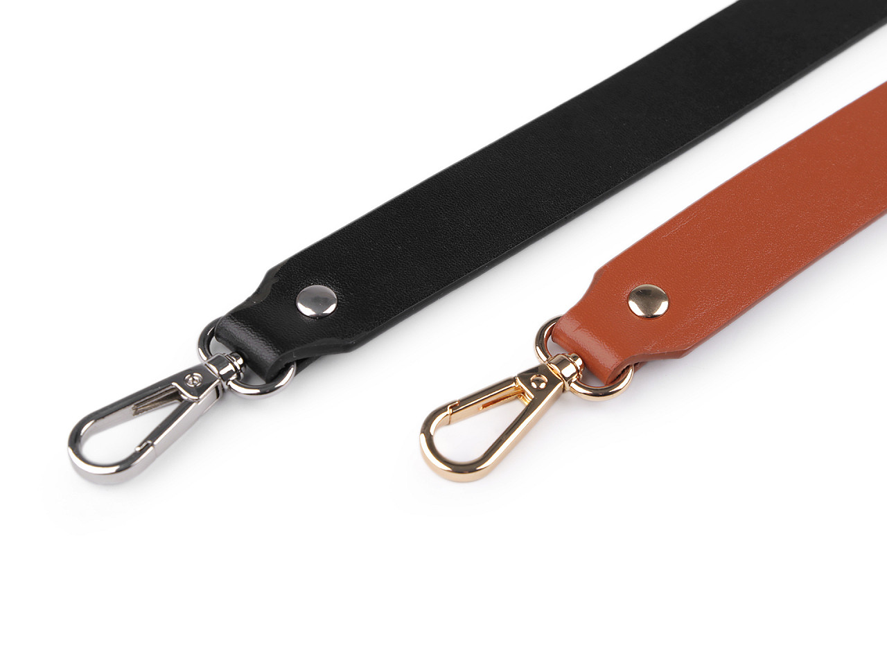 Curea cu carabine pentru geanta de mana, latime 2,4 cm - Maro coniac (1 Bucată)