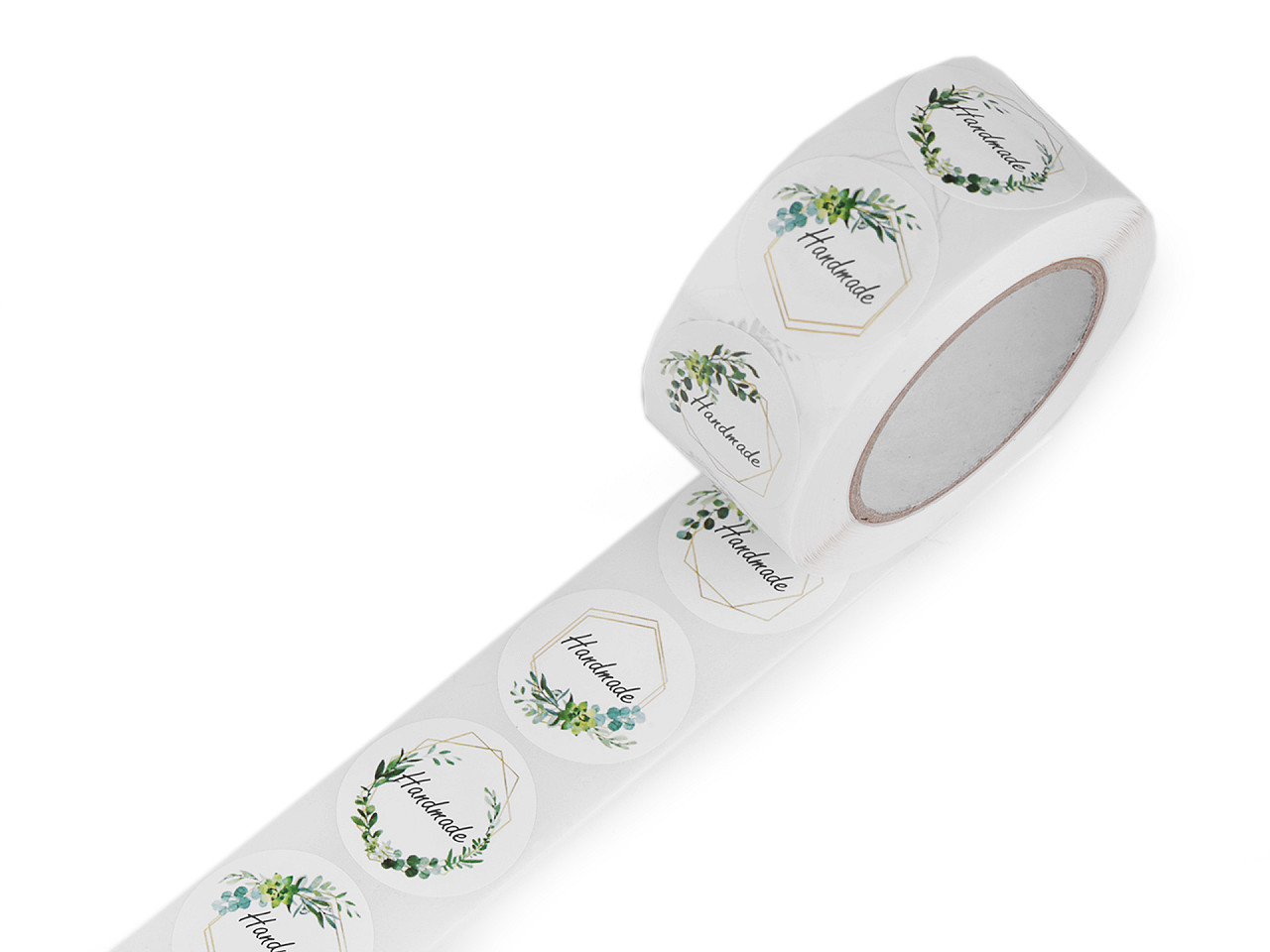 Autocolante transparente handmade ø25 mm - Alb (1 Rolă)